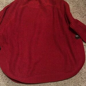 Elegant Red Sweater button detail